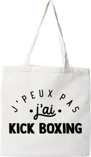 Tote bag coton recyclé j'peux pas j'ai kick boxing 2