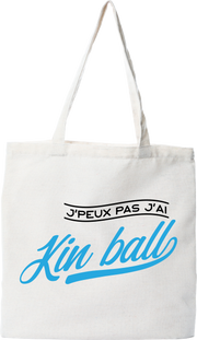 Tote bag coton recyclé j'peux pas j'ai kin ball