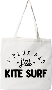 Tote bag coton recyclé j'peux pas j'ai kite surf 2