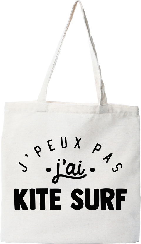 Tote bag coton recyclé j'peux pas j'ai kite surf 2