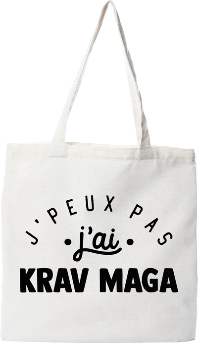 Tote bag coton recyclé j'peux pas j'ai krav maga 2