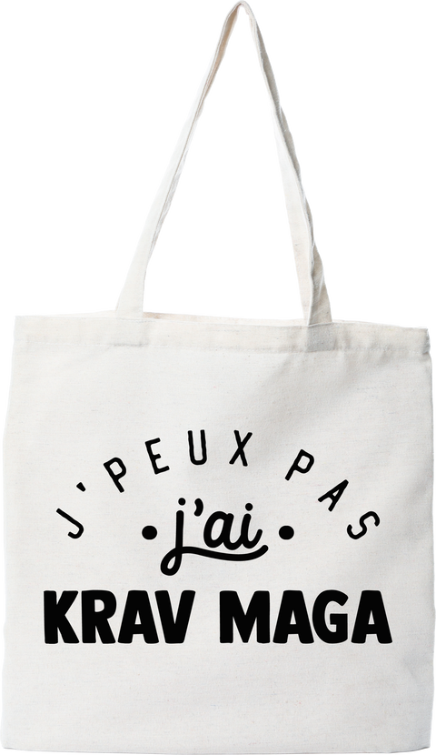 Tote bag coton recyclé j'peux pas j'ai krav maga 2