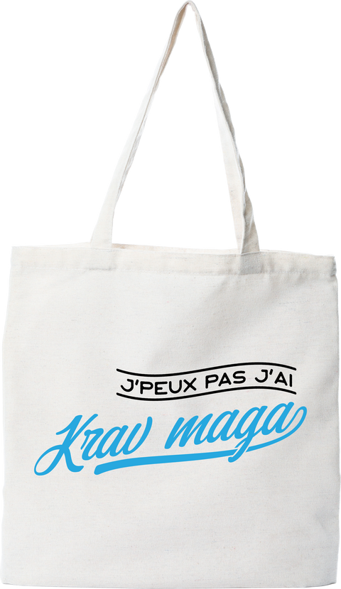 Tote bag coton recyclé j'peux pas j'ai krav maga