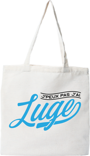Tote bag coton recyclé j'peux pas j'ai luge