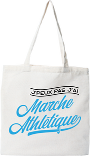 Tote bag coton recyclé j'peux pas j'ai marche athlétique