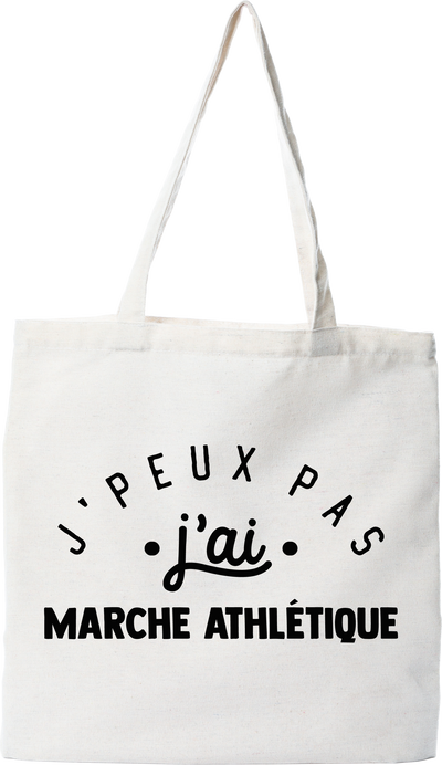 Tote bag coton recyclé j'peux pas j'ai marche athlétique 2