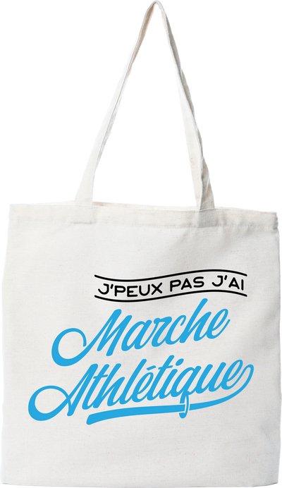 Tote bag coton recyclé j'peux pas j'ai marche athlétique