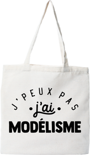 Tote bag coton recyclé j'peux pas j'ai modélisme 2
