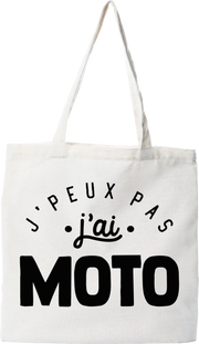 Tote bag coton recyclé j'peux pas j'ai moto 3