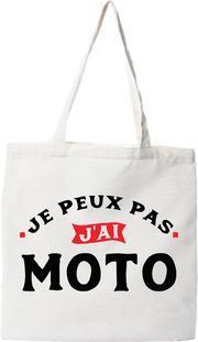 Tote bag coton recyclé j'peux pas j'ai moto 4