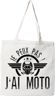 Tote bag coton recyclé j'peux pas j'ai moto 5