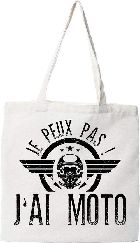 Tote bag coton recyclé j'peux pas j'ai moto 5