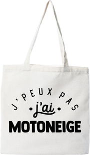 Tote bag coton recyclé j'peux pas j'ai motoneige 2