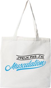 Tote bag coton recyclé j'peux pas j'ai musculation