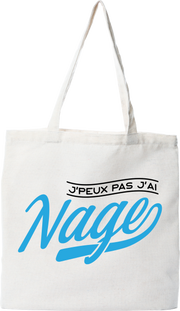 Tote bag coton recyclé j'peux pas j'ai nage