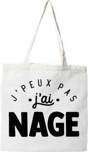 Tote bag coton recyclé j'peux pas j'ai nage 2