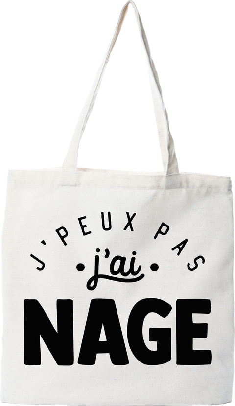 Tote bag coton recyclé j'peux pas j'ai nage 2