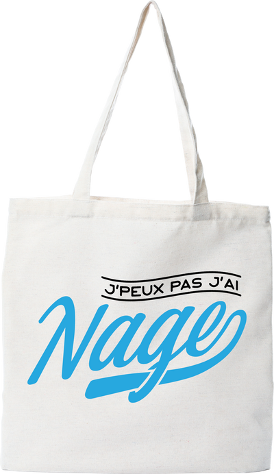 Tote bag coton recyclé j'peux pas j'ai nage