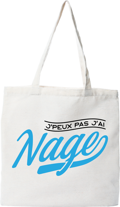 Tote bag coton recyclé j'peux pas j'ai nage