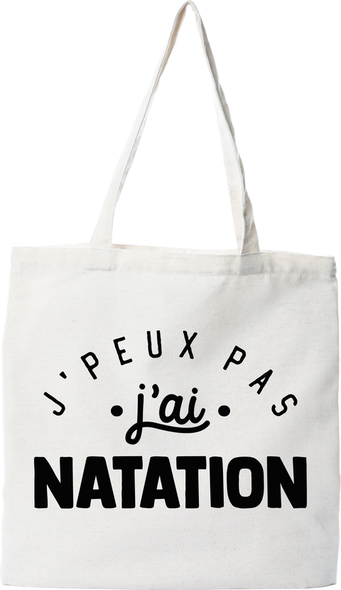 Tote bag coton recyclé j'peux pas j'ai natation 2