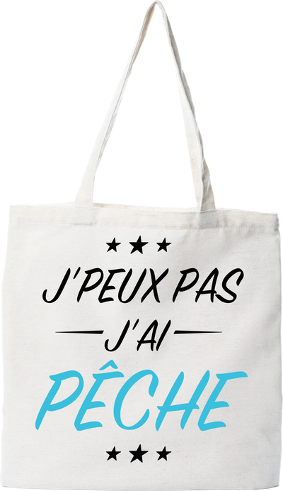 Tote bag coton recyclé j'peux pas j'ai pêche 2