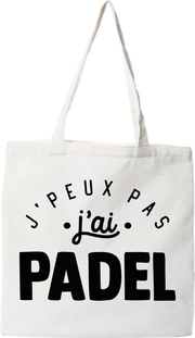 Tote bag coton recyclé j'peux pas j'ai padel 2