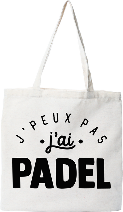 Tote bag coton recyclé j'peux pas j'ai padel 2