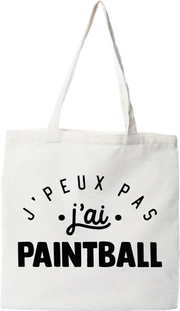 Tote bag coton recyclé j'peux pas j'ai paintball 2