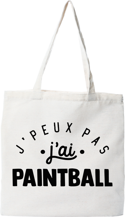 Tote bag coton recyclé j'peux pas j'ai paintball 2
