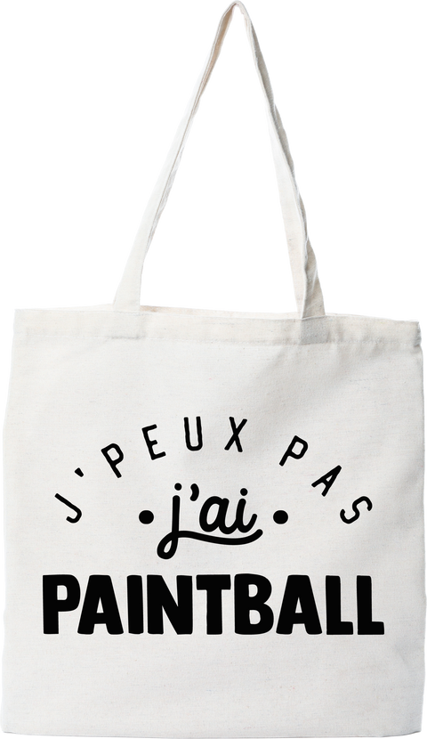 Tote bag coton recyclé j'peux pas j'ai paintball 2