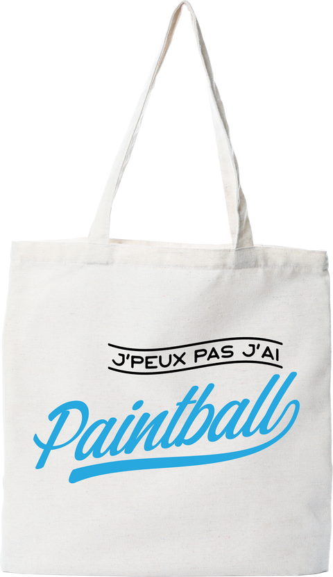 Tote bag coton recyclé j'peux pas j'ai paintball