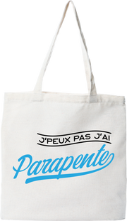 Tote bag coton recyclé j'peux pas j'ai parapente