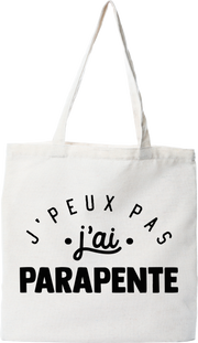 Tote bag coton recyclé j'peux pas j'ai parapente 2