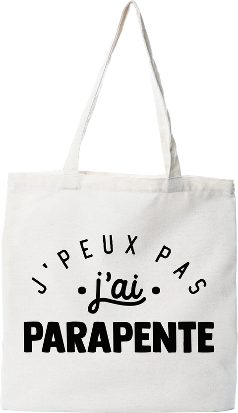 Tote bag coton recyclé j'peux pas j'ai parapente 2