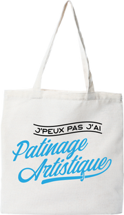Tote bag coton recyclé j'peux pas j'ai patinage artistique