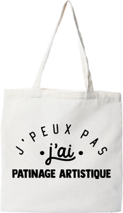 Tote bag coton recyclé j'peux pas j'ai patinage artistique 2