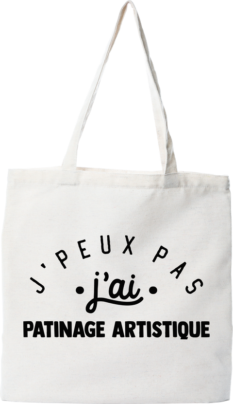 Tote bag coton recyclé j'peux pas j'ai patinage artistique 2
