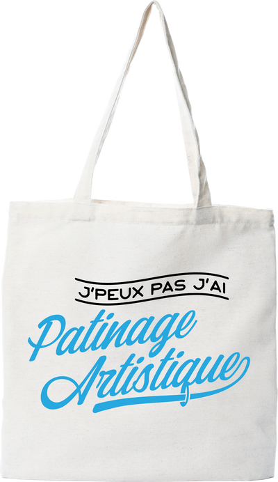 Tote bag coton recyclé j'peux pas j'ai patinage artistique