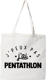 Tote bag coton recyclé j'peux pas j'ai pentathlon 2