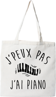 Tote bag coton recyclé j'peux pas j'ai piano