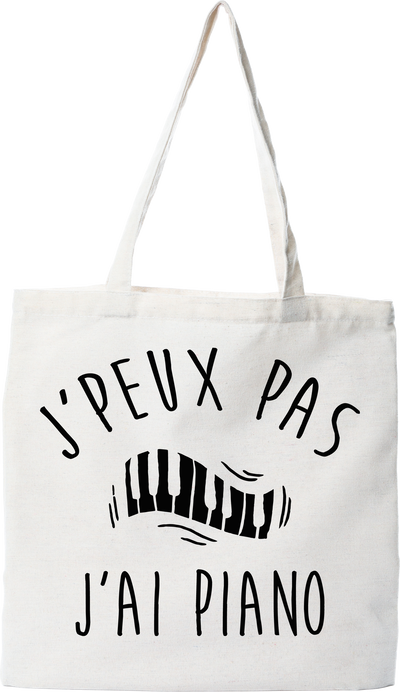 Tote bag coton recyclé j'peux pas j'ai piano