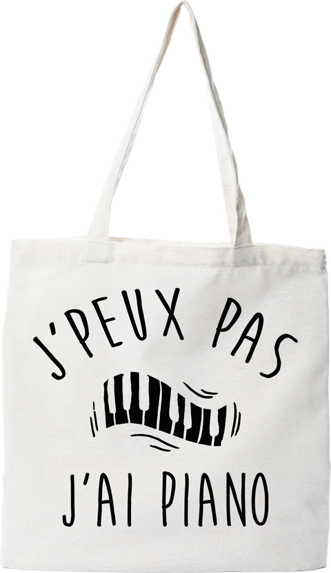 Tote bag coton recyclé j'peux pas j'ai piano