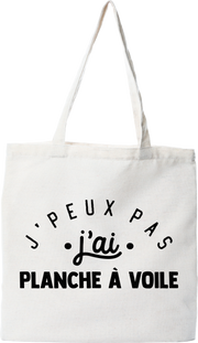 Tote bag coton recyclé j'peux pas j'ai planche à voile 2