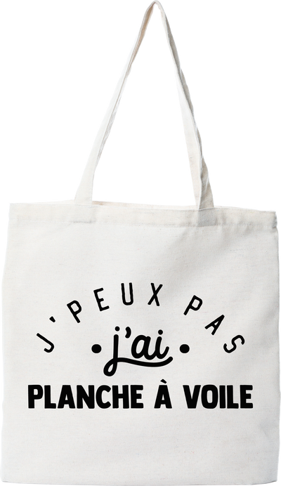 Tote bag coton recyclé j'peux pas j'ai planche à voile 2