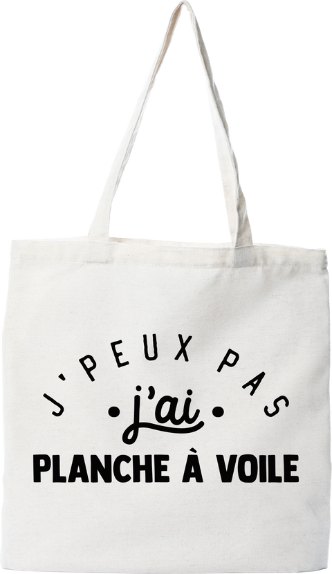Tote bag coton recyclé j'peux pas j'ai planche à voile 2