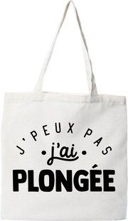 Tote bag coton recyclé j'peux pas j'ai plongée 2