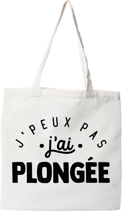 Tote bag coton recyclé j'peux pas j'ai plongée 2