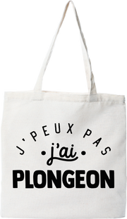 Tote bag coton recyclé j'peux pas j'ai plongeon 2