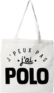 Tote bag coton recyclé j'peux pas j'ai polo 2