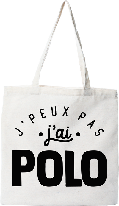 Tote bag coton recyclé j'peux pas j'ai polo 2